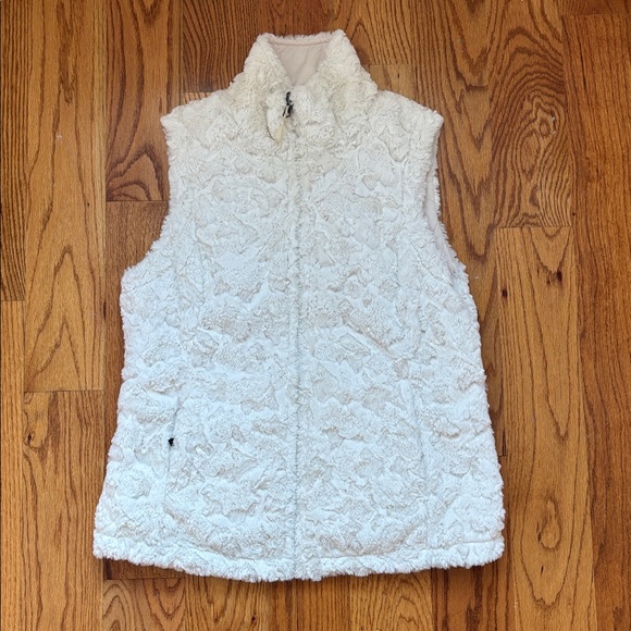 The North Face Reversible Mossbud Insulated Puffer Vest Beige Cream Womens Small - Picture 5 of 6
